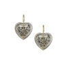 Solid 18K Gold, Sterling Silver & Ruby Filigree Heart Earrings