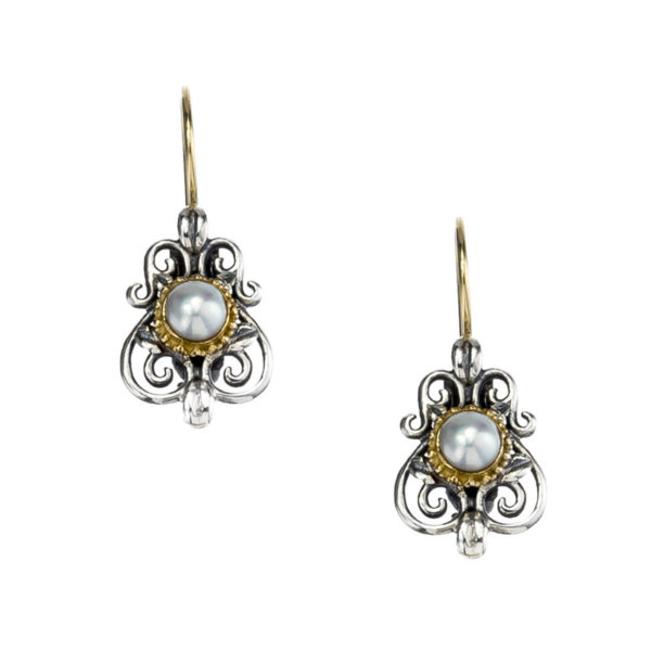 Gerochristo Solid Gold & Sterling Silver - Medieval Drop Earrings