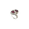 Sterling Silver Byzantine Bypass Wrap Ring with Garnet