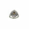 Solid 18K Gold & Silver Medieval-Byzantine Single Stone Ring