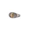 Solid 18K Gold & Silver Byzantine Cross Ring.