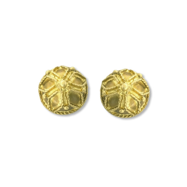 18K Gold, handmade Byzantine earrings.