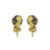 18K Gold, handmade Byzantine enamel earrings.