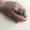 Silver 925, handmade octopus ring with Tourmaline stones.