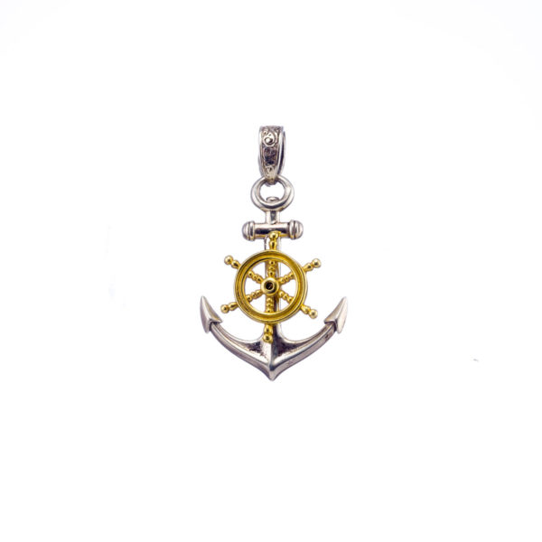 Anchor pendant in Sterling Silver with Gold Plated parts.