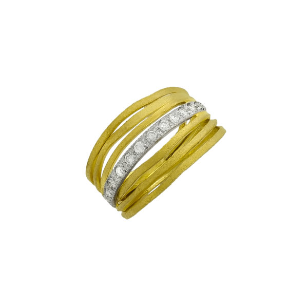 18K Gold and White Gold, handmade, Diamond ring.