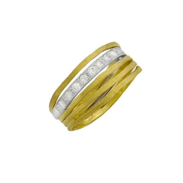 18K Gold and White Gold, handmade, Diamond ring.