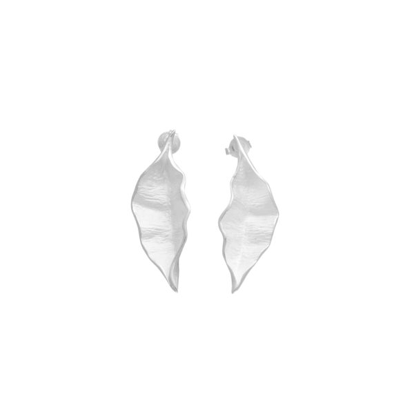 Silver 925, handmade leaf earrings.