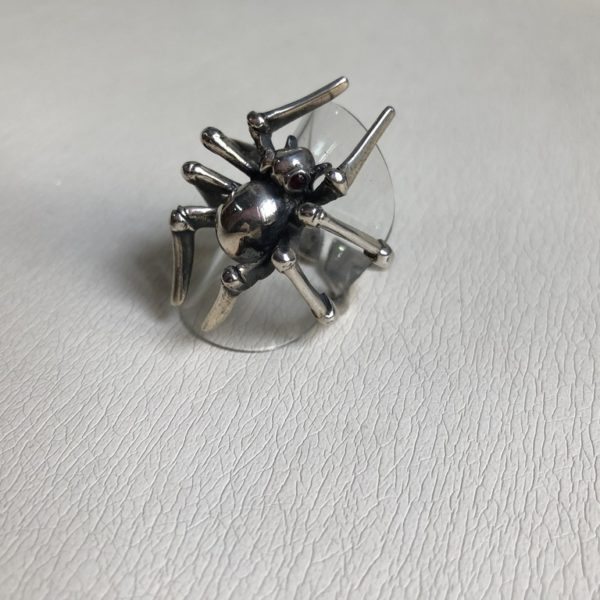 Silver 925, handmade spider ring with Ruby stones.