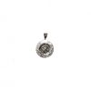 Silver 925, goddess Athena, coin pendant with Greek Key.
